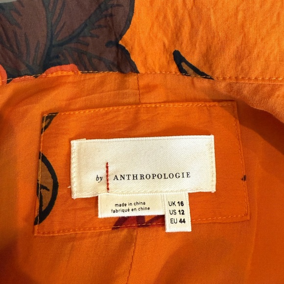 Anthropologie Floral Orange Skirt - Picture 4 of 4